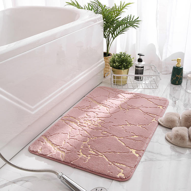 Sahte tavşan kürk+altın folyo banyo matı