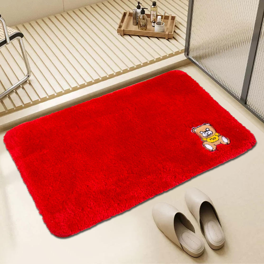 Parlak iplik kadife banyo paspası